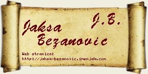 Jakša Bežanović vizit kartica